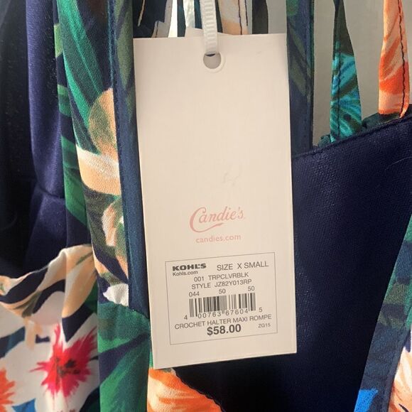 Candies NWT navy blue floral high low shorts romper Size XS - Picture 7 of 9